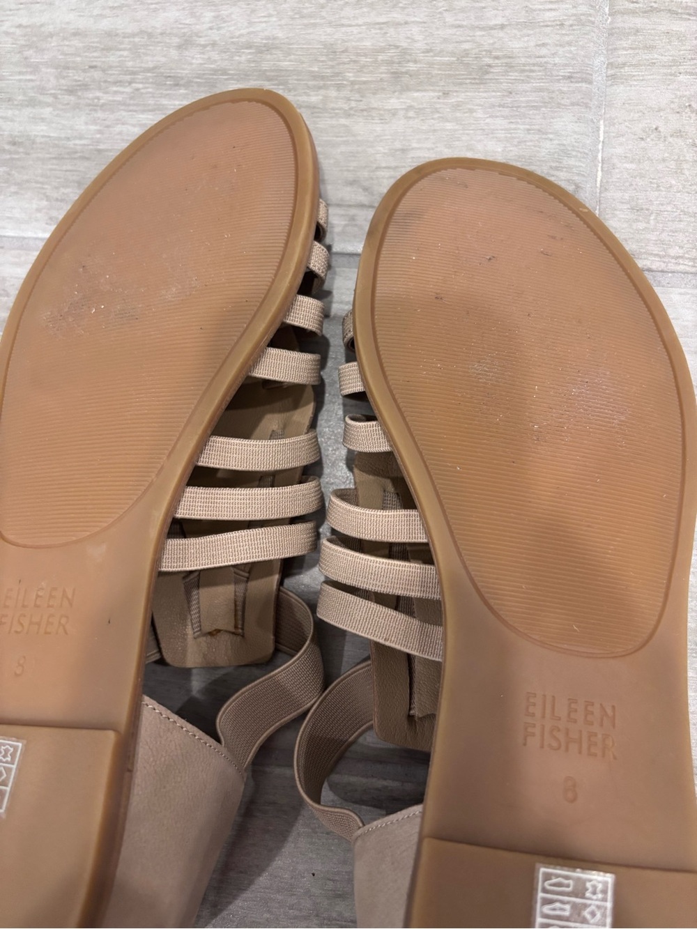 Eileen Fisher Rato Strappy Heel in Honey Elastic and leather straps size 8 - Picture 5 of 7